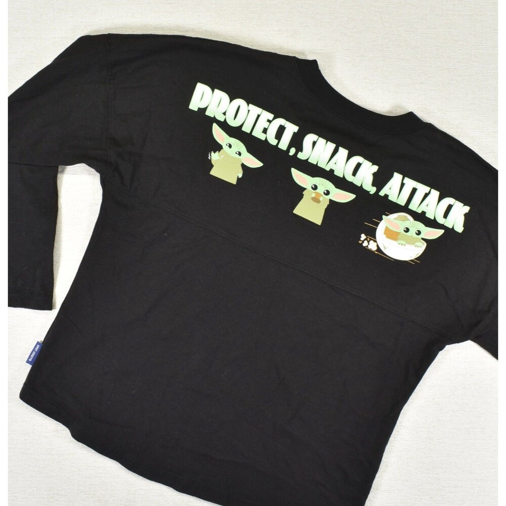 Disney Star Wars Spirit Jersey Grogu Youth XL Baby Yoda Black Shirt Long Sleeve